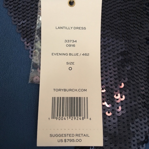 NWT Tory Burch Lantilly Blue Sequin Shift Tunic Dress Size 0 MSRP $795 - Picture 8 of 8